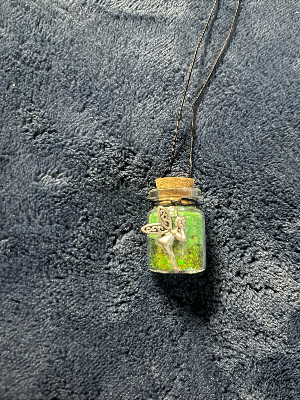 Disney Tinkerbell Inspired Glass Potion Fairy Bottle Necklace w/ Pendant